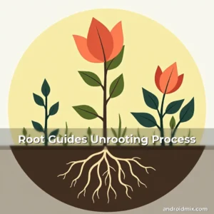 Artistic representation for Root Guides Unrooting Process